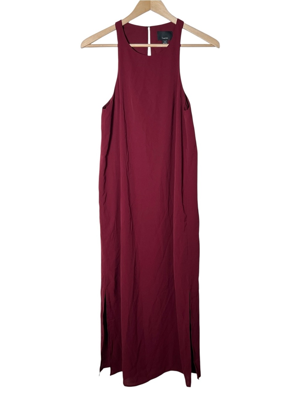 Lumiere Sleeveless Maxi Dress in Burgundy size small S B120